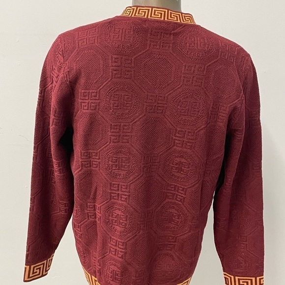 Prestige sweater vneck pullover burgundy modern fit - Picture 2 of 3